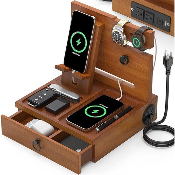 wooden phone docking station