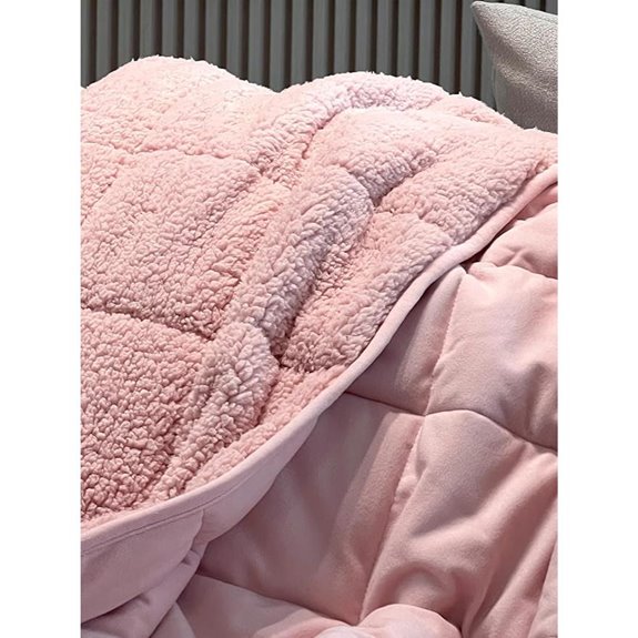 Sherpa Weighted Blanket All-Season Reversible Pink Velvet 7lb