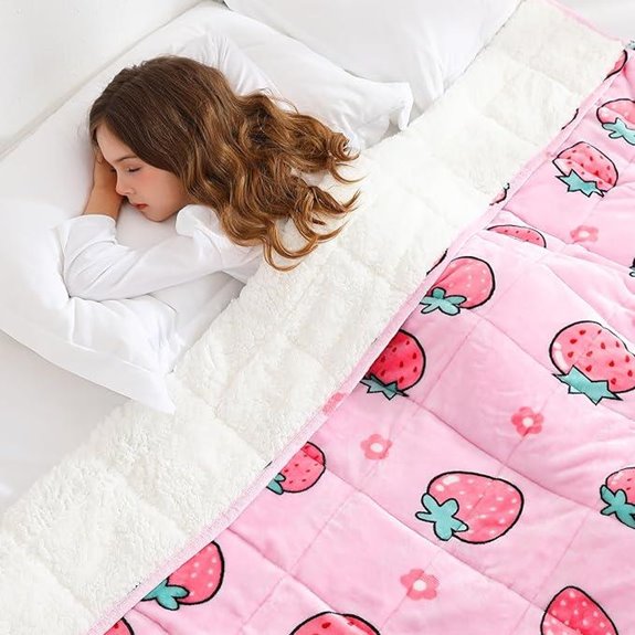 Aemicion 10lb Twin Weighted Blanket Strawberry Pink