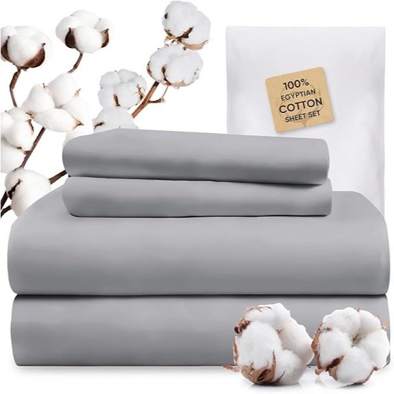 TWK 1200 Thread Count Egyptian Cotton Sheets Set (Queen)