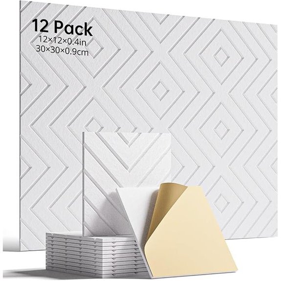 Self-Adhesive 12-Pack Soundproof Foam Panels (12x12)