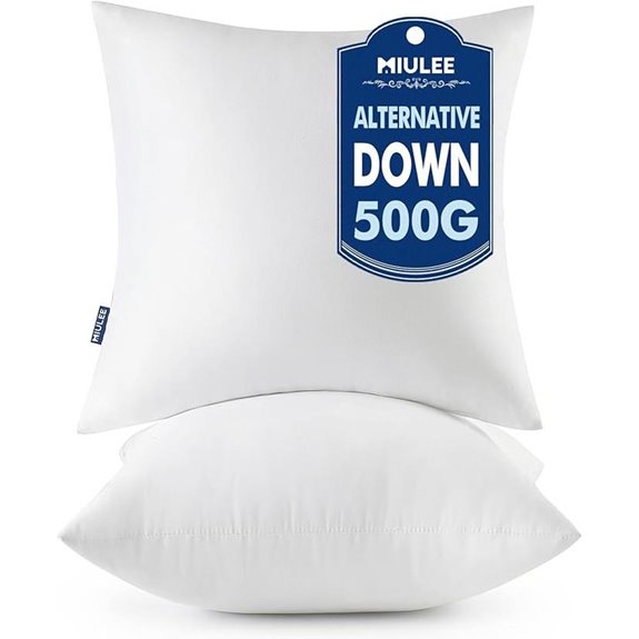 Miulee 18x18 Inch Pillow Inserts (2-Pack)