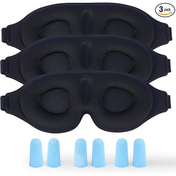 3 Pack 3D Sleep Eye Masks with Ear Plugs