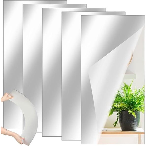 Queekay 5pcs 12x24 Acrylic Wall Mirrors