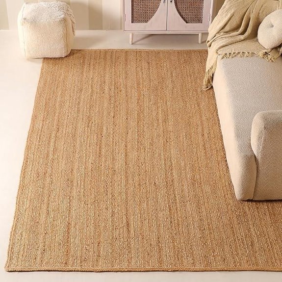 Natural Jute Area Rug 6x9ft – Handwoven Rustic Boho