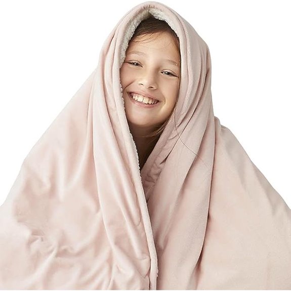 Pink Weighted Blanket for Kids 7 lbs Twin Size