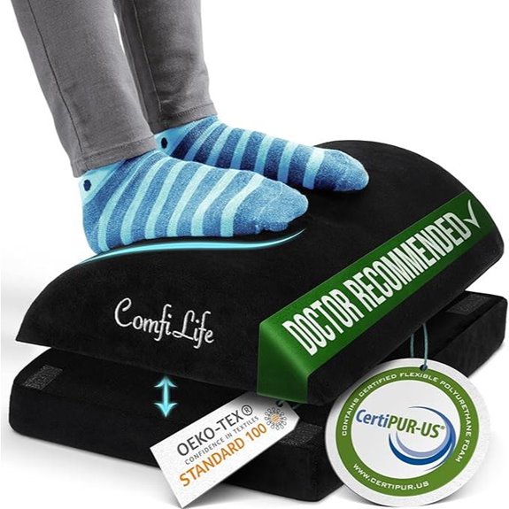 ComfiLife Adjustable Memory Foam Footrest for Desk
