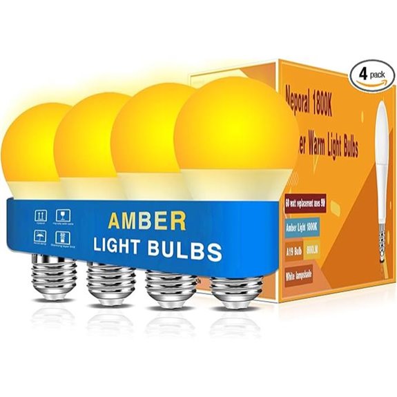 Neporal Amber Sleep Light Bulbs 4-Pack A19