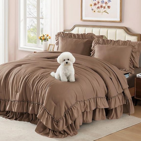 Amberspace Queen Ruffle Shabby Chic Comforter Set