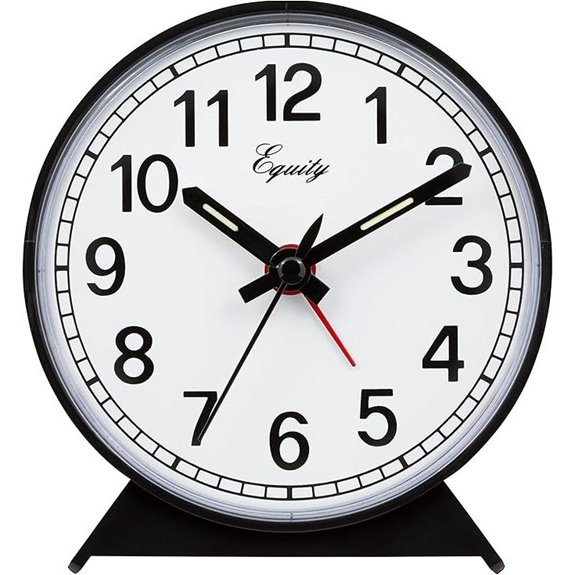 Equity 14075 Black Analog Wind-Up Alarm Clock
