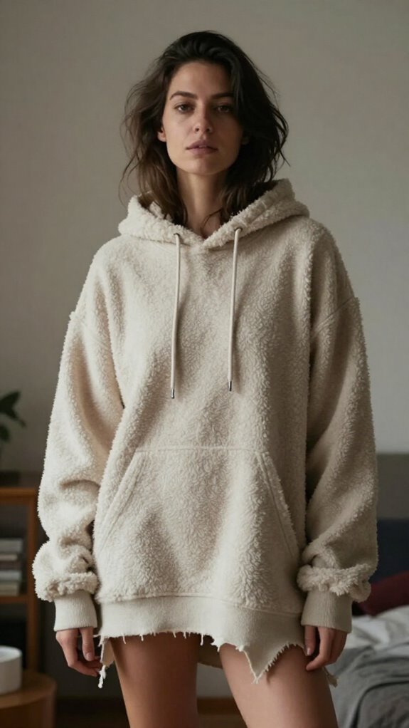 asymmetrical fleece edgy comfort