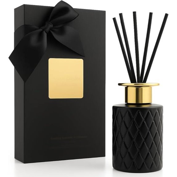 Aurora Mist Reed Diffuser Set with Black Glass Bottle
