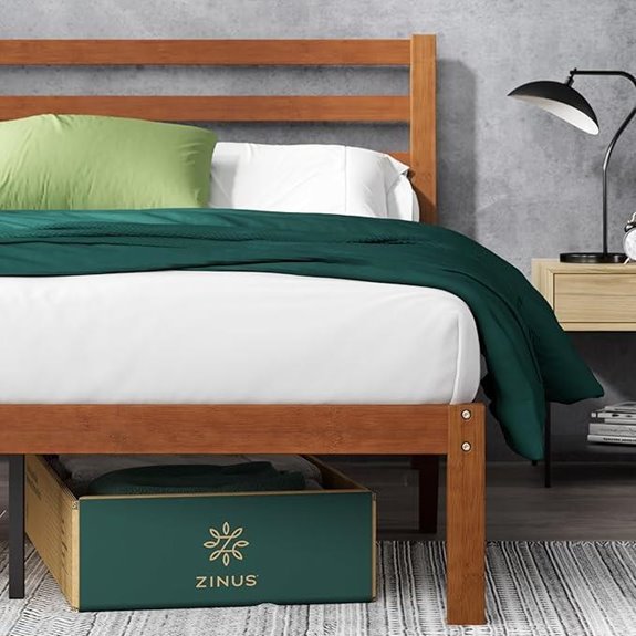 Zinus Leah Bamboo Queen Bed Frame with Headboard