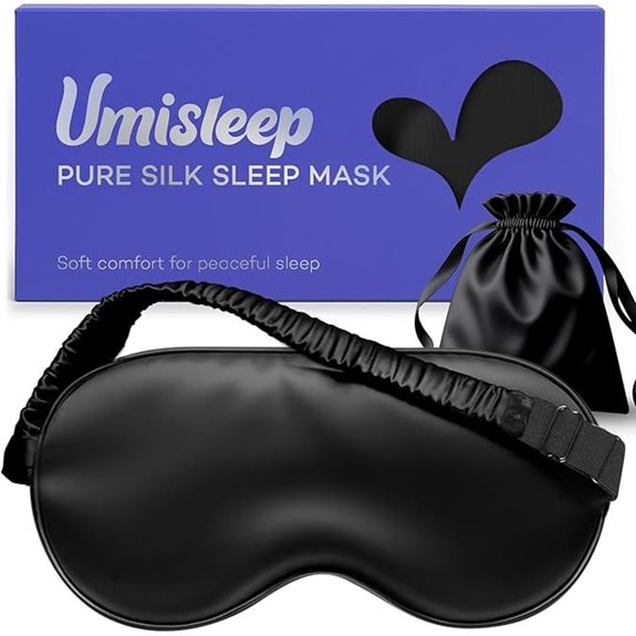 Umisleep Silk Sleep Mask 22 Momme Adjustable Black