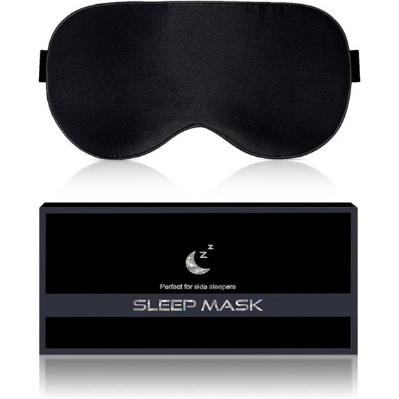 Mulberry Silk Sleep Mask with Adjustable Straps (Black)