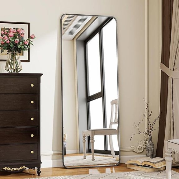 BEAUTYPEAK Black Full-Length Floor Mirror 56x21