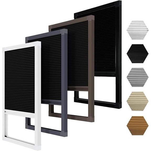 Black No-Drill Cellular Shades with Frame