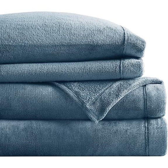 True North Plush Queen Sheet Set Blue 4 Pieces