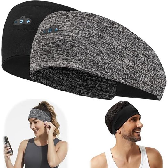 BORAYDA 2-Pack Bluetooth Sleep Headphones with Microphone