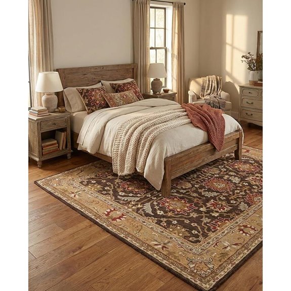 Brandon Brown Wool Area Rug for Living Room