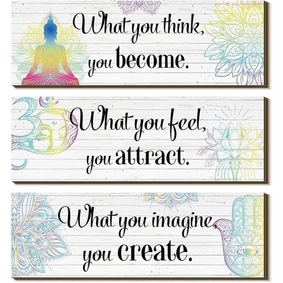 Yerliker 3 Buddha Wall Art Decor Buddha Meditation Zen Quotes