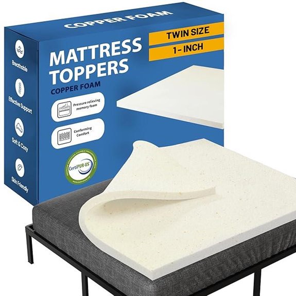 copper infused twin mattress topper