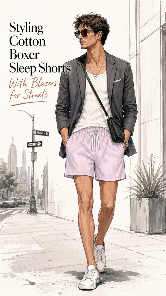 cotton sleep shorts with blazers