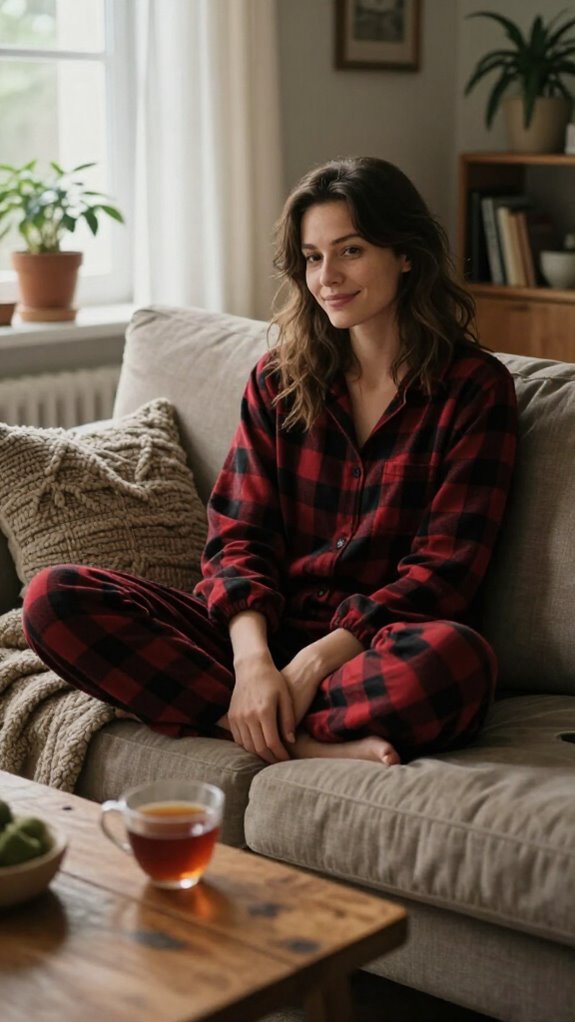 cozy plaid lounge pants