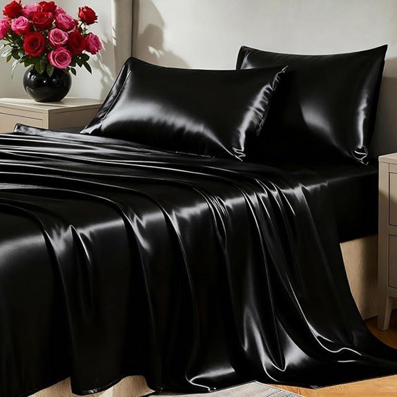 CozyLux Satin Queen Sheet Set with Deep Pockets
