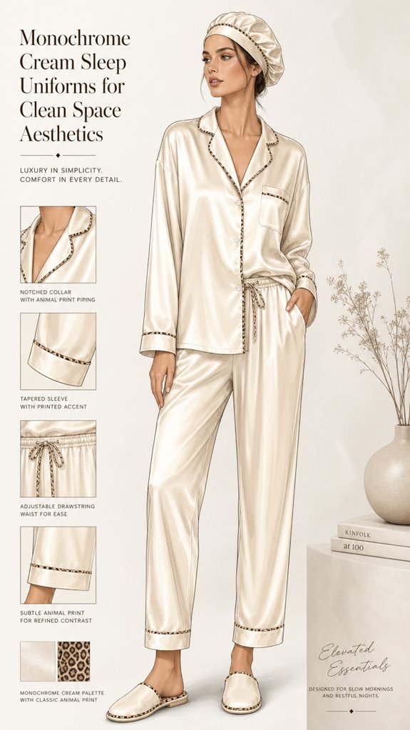cream monochrome sleep uniforms