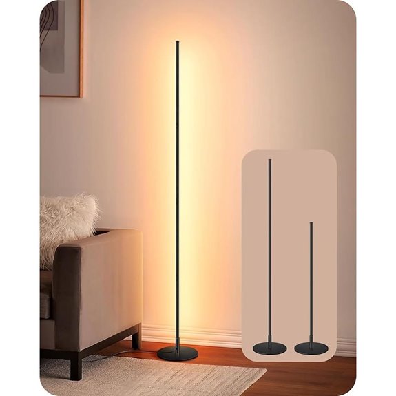 EDISHINE LED Corner Floor Lamp Dimmable Adjustable Height