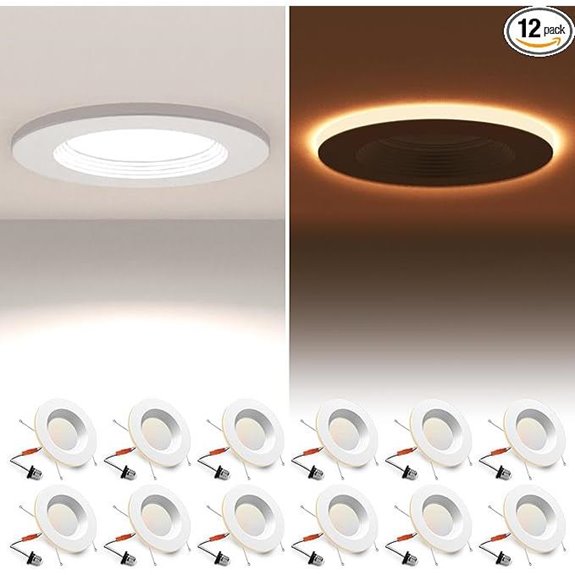12-Pack Dimmable LED Recessed Downlights with Night Light