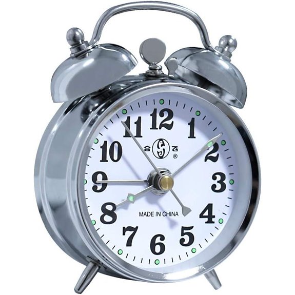 KEYPOWER Alarm Clock Mechanical Wind Twin Bell Double Bell Small