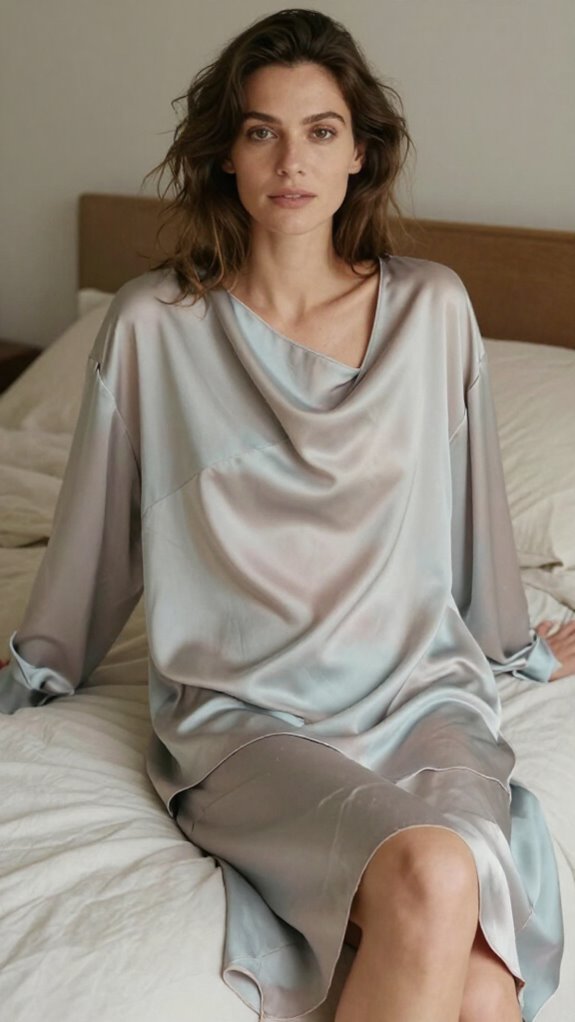 elegant asymmetrical sleepwear design