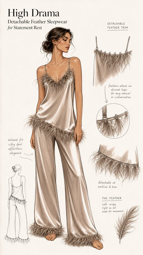 elegant feather sleepwear