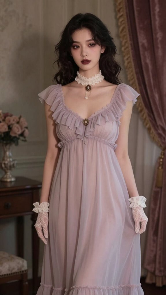 elegant gothic nightwear styling