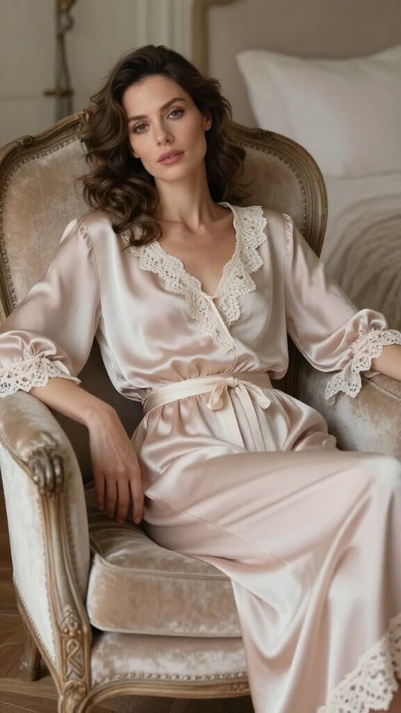 elegant silky high waisted pajamas