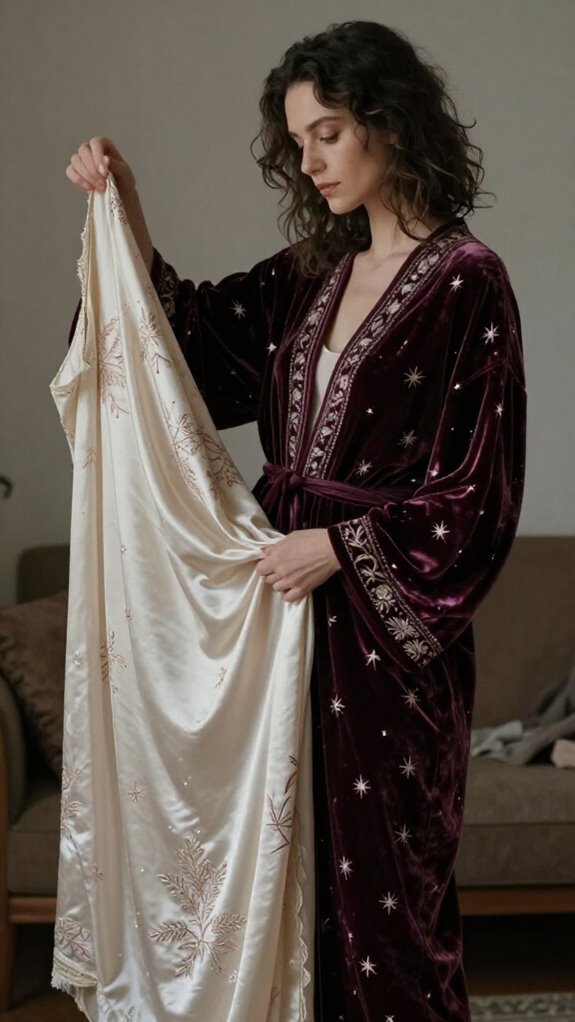 embroidered silk elegance