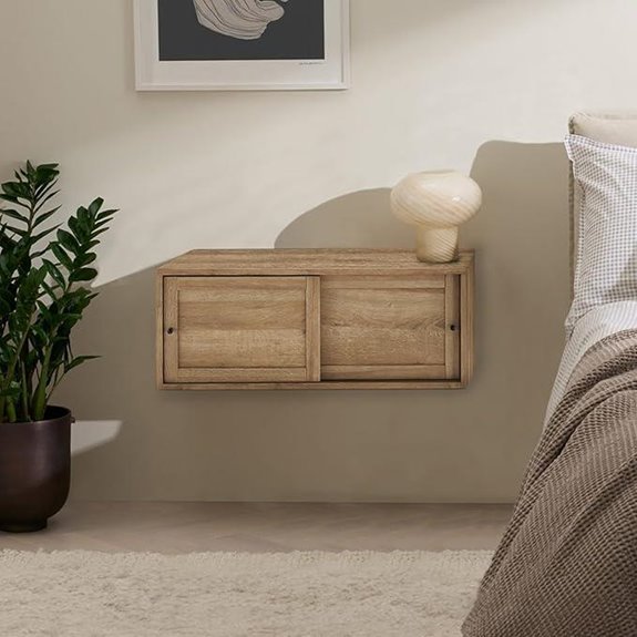 Mopio Lauren Floating TV Shelf Wall Mount Oak