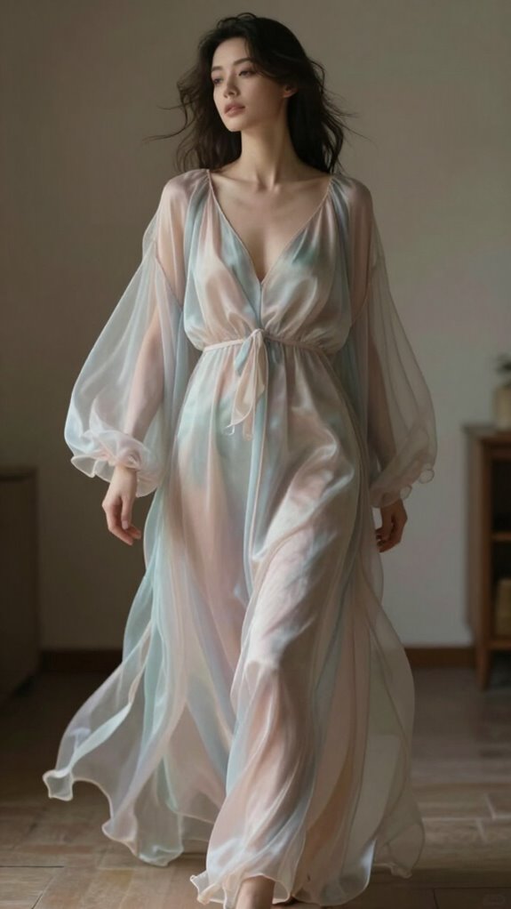 flowy shimmering nightwear elegance