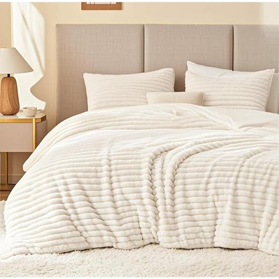 EXQ Fluffy Queen Comforter Set with Pillowcases