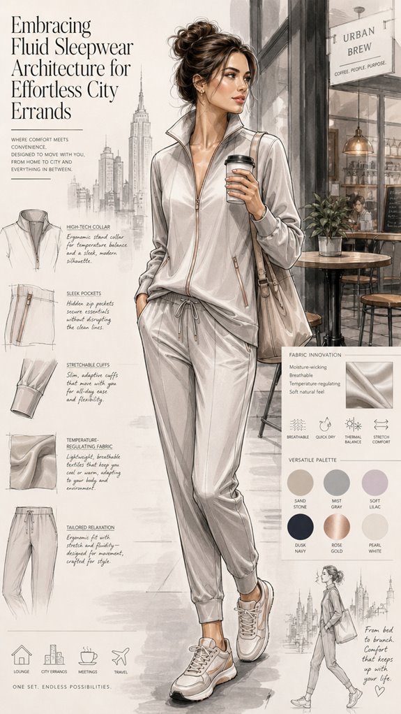 fluid sleepwear for city errands