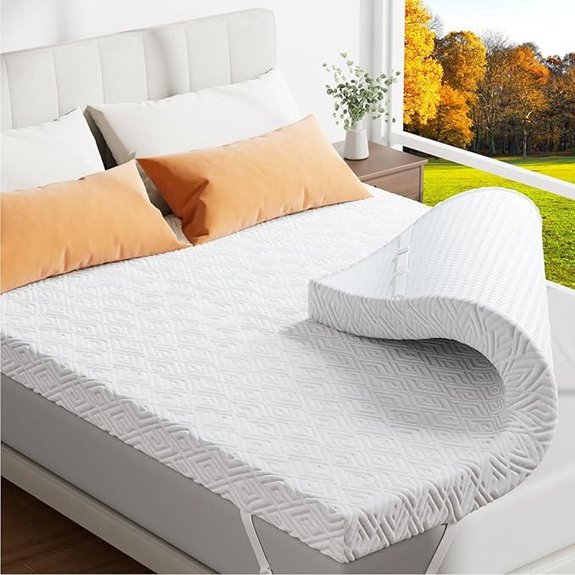 Memory Foam Mattress Topper Gel Queen Cooling Non-Slip