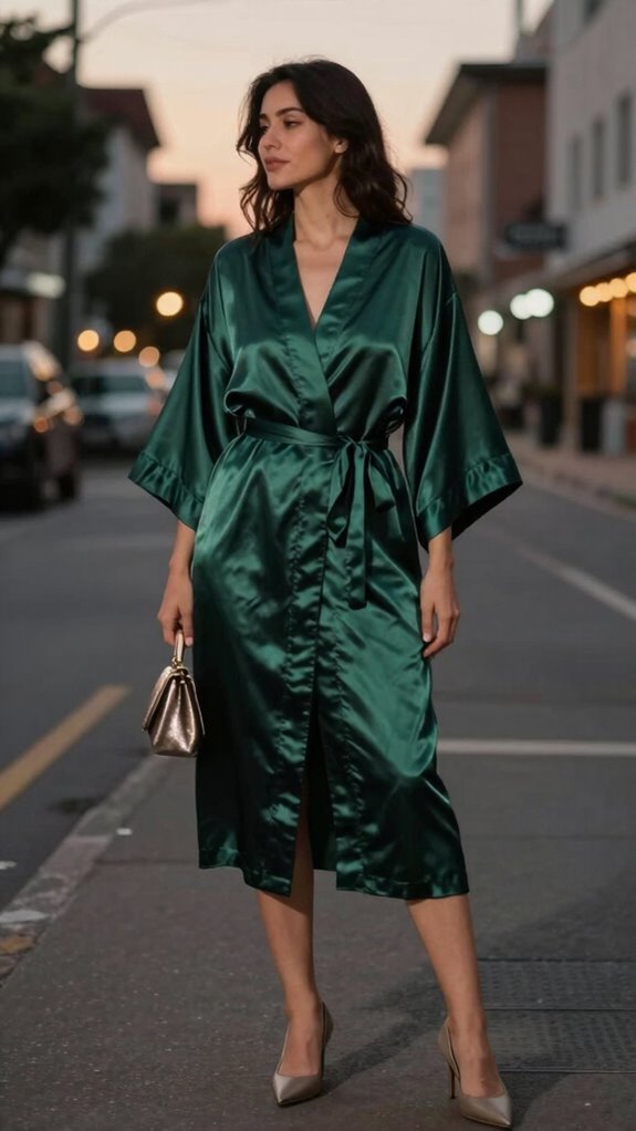 glamorous satin robe elegance