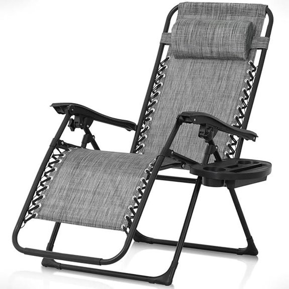 CAPHAUS Grey Zero Gravity Recliner with Side Tray