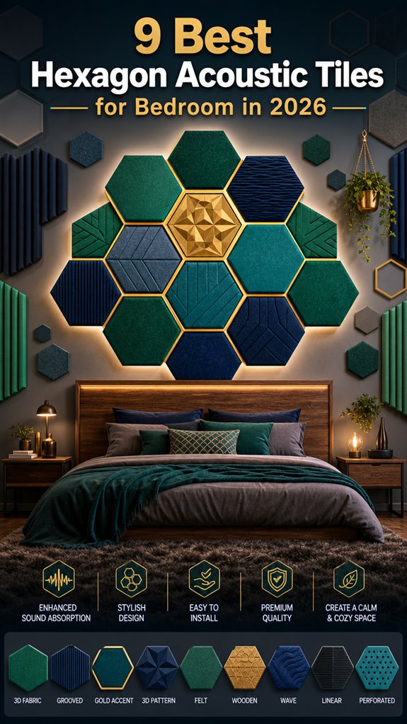 hexagon acoustic tiles bedroom