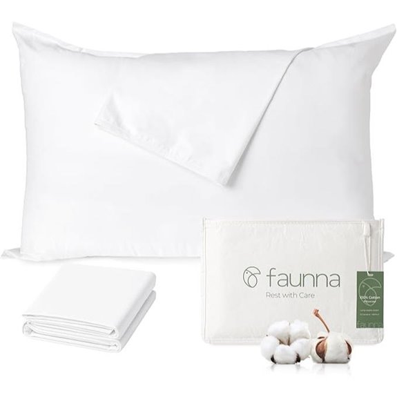 FAUNNA Cotton Pillow Protectors Bed Bug & Hypoallergenic