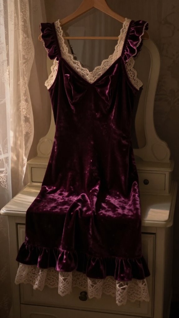 lace ruffles velvet romance