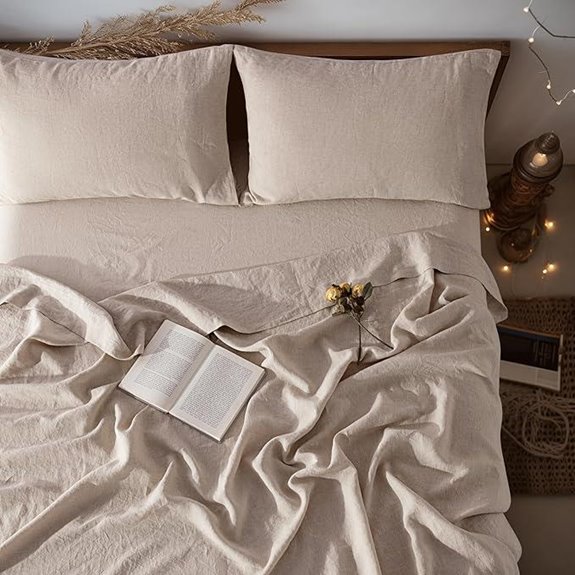 LBRO2M Linen Sheet Set with Deep Pockets (Queen)