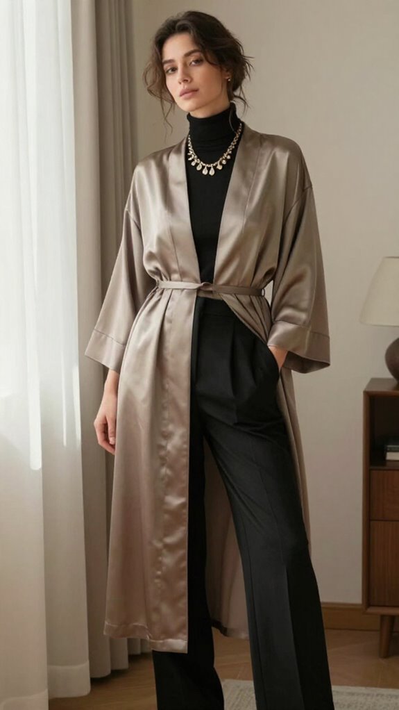 luxe gown outerwear transformation